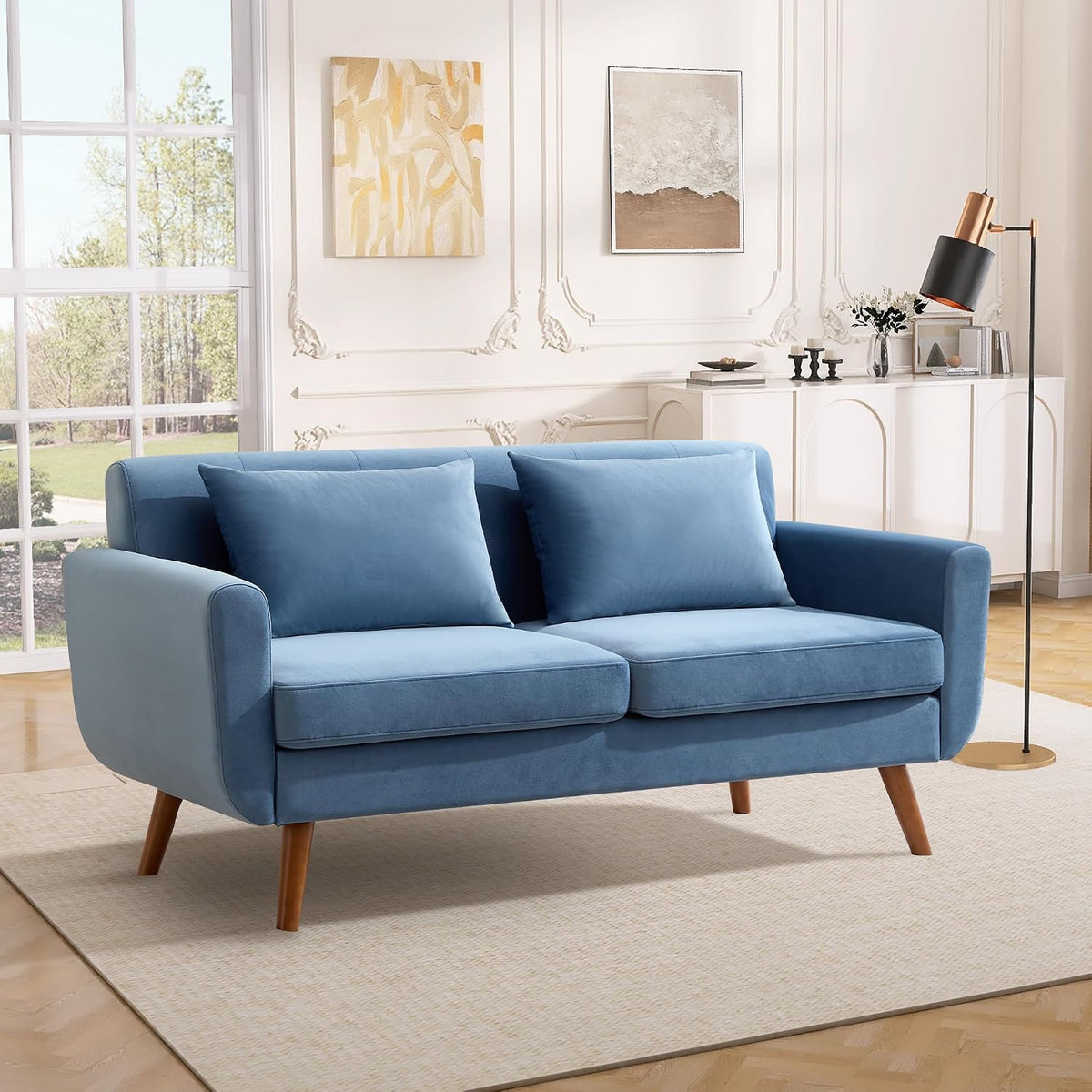 Small Loveseat Sofa for Living Room | 2-Seater Tufted Couch for Apartments