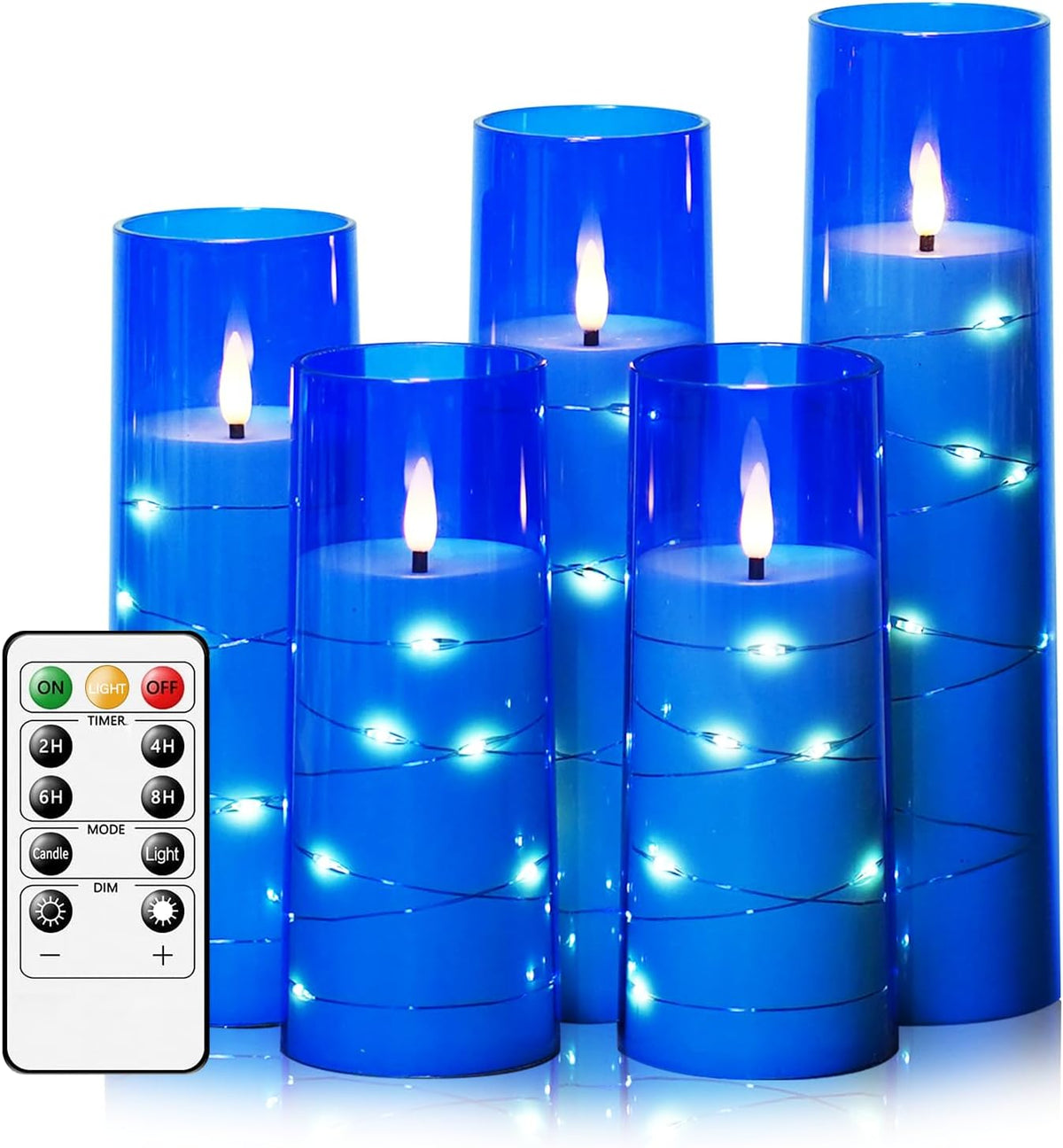 Flameless LED Candles Set of 5 | Flickering Battery Candles with Timer