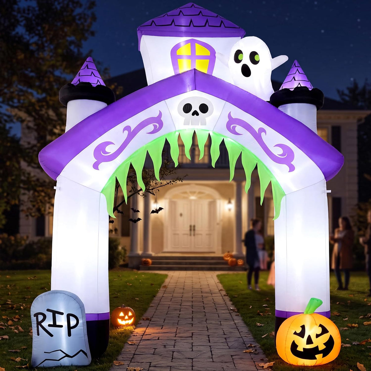 8FT Halloween Inflatable Pumpkin Archway | UL Certified Outdoor Yard Decoration