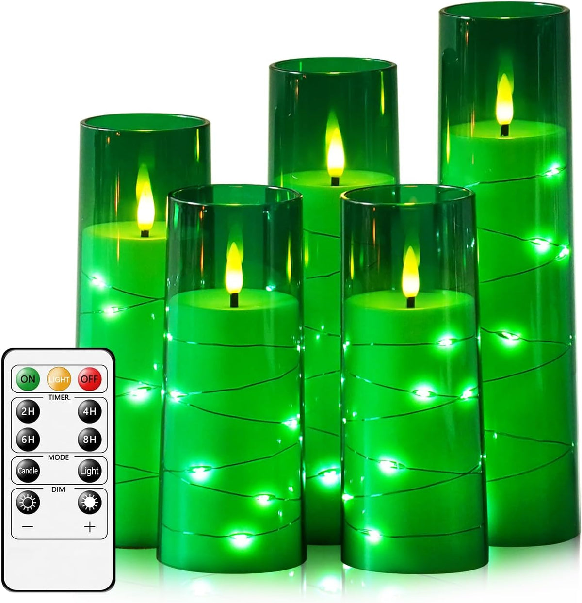Flameless LED Candles Set of 5 | Flickering Battery Candles with Timer