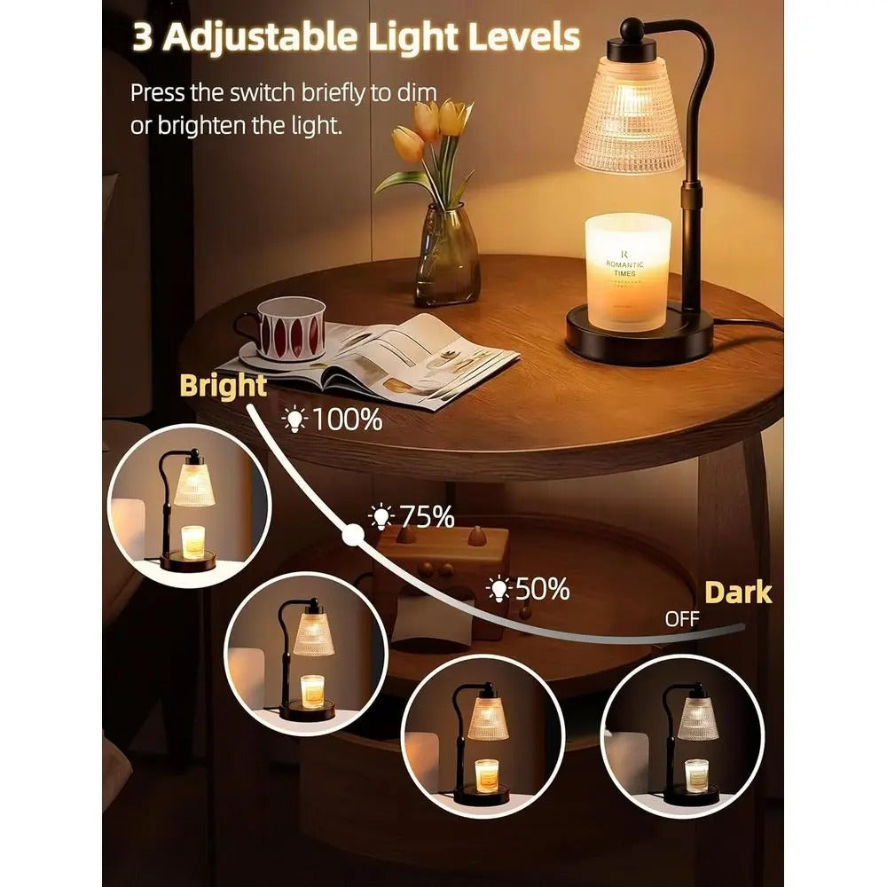 Candle Warmer Lamp with 2/4/8H Timer | Height Adjustable Dimmable Wax Melter