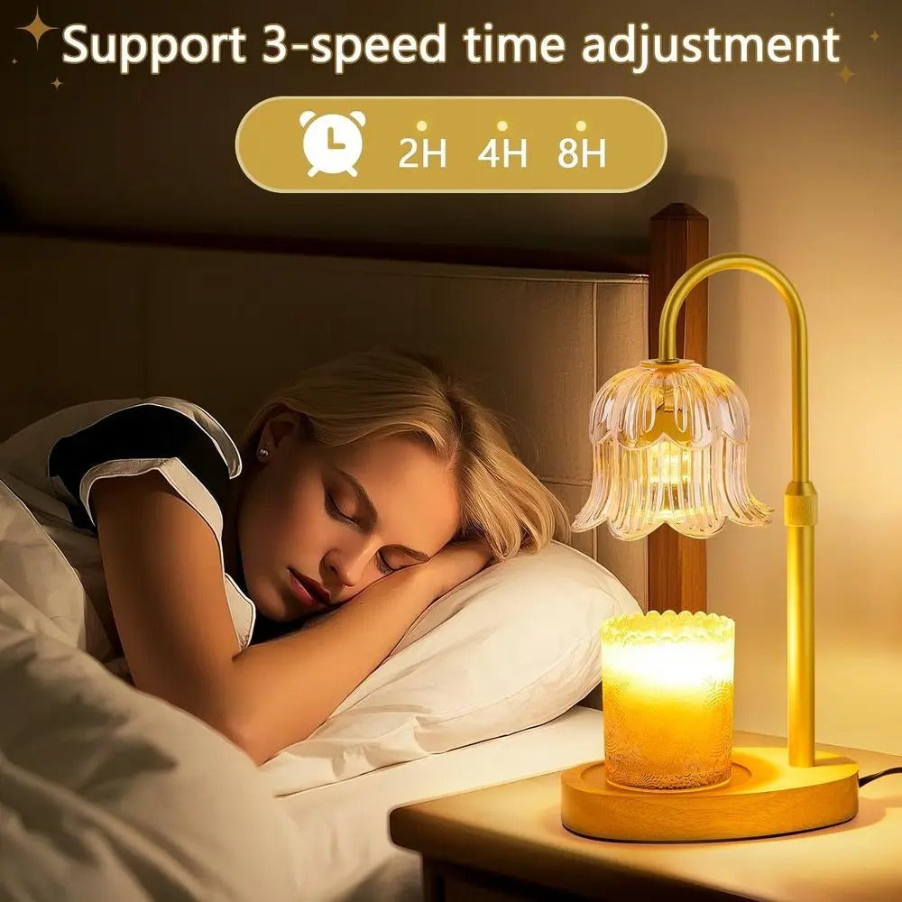 Electric Candle Warmer Lamp with Timer | Height Adjustable Dimmable Wax Melter