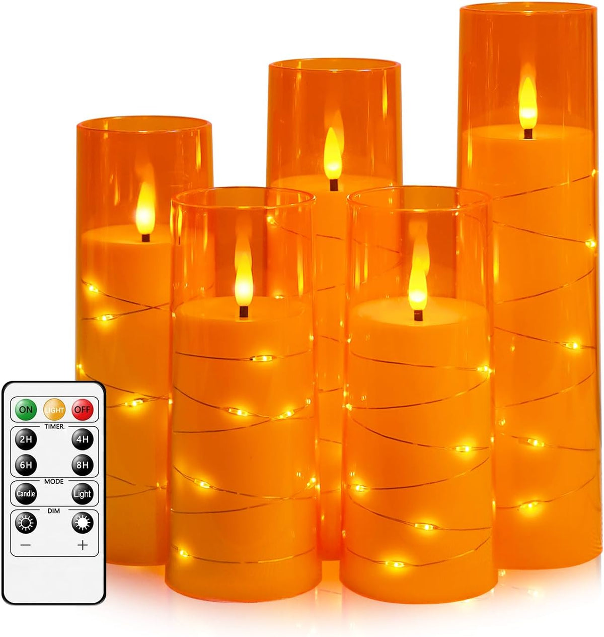 Flameless LED Candles Set of 5 | Flickering Battery Candles with Timer