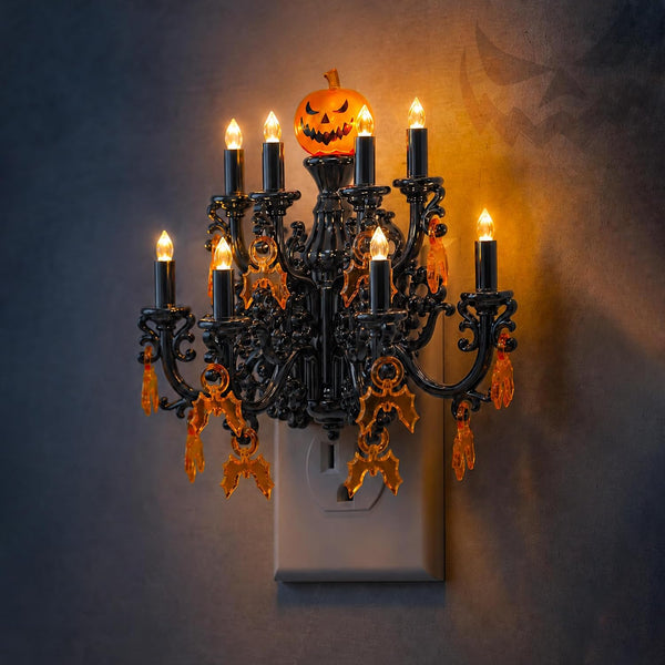Halloween pumpkin chandelier plug in night light