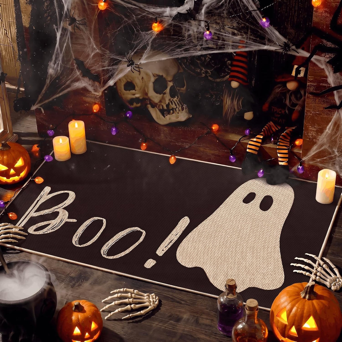 Ghost Boo doormat, 17x29 inches, Halloween entryway mat