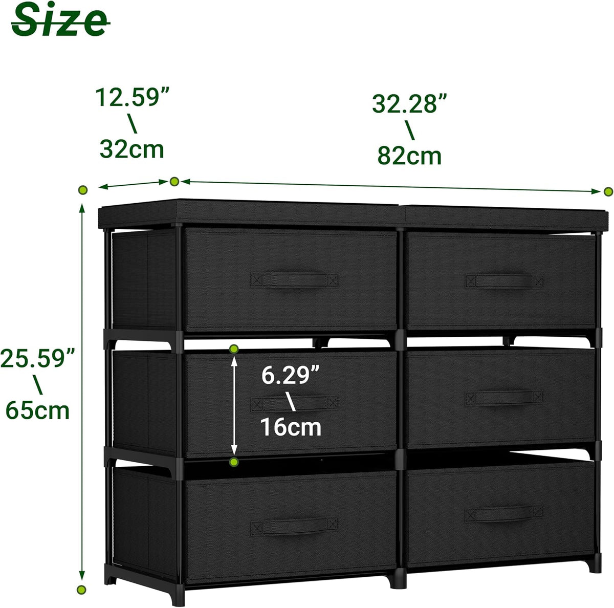 Fabric Drawer Dresser with Wood Top – Iron Frame Storage Organizer