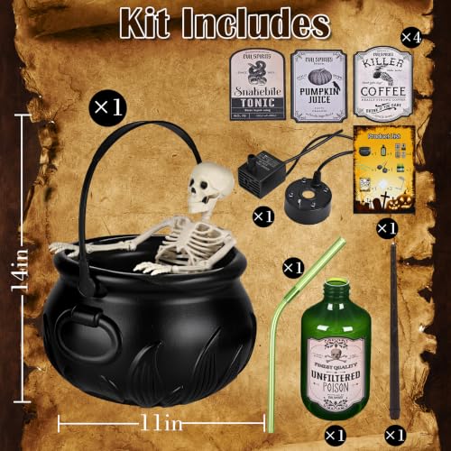 Halloween Witch Cauldron with Fog | LED Mist Maker Indoor Decoration Kit
