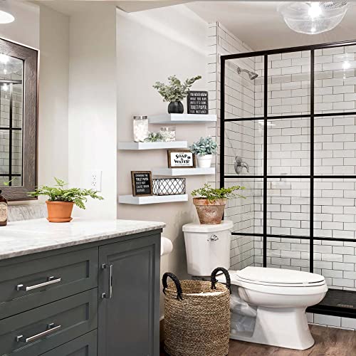 Set of 4 Floating Wall Shelves – 15.7" with Hidden Brackets