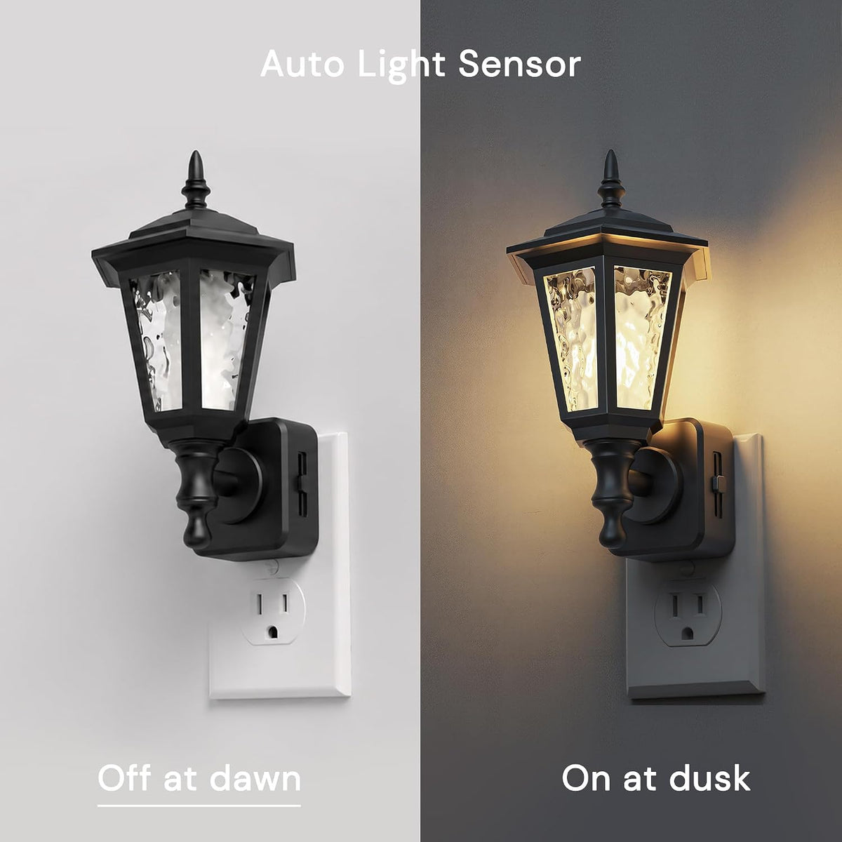 Plug In Wall Sconce Night Light | Dimmable Sensor Light for Hallway & Bedroom