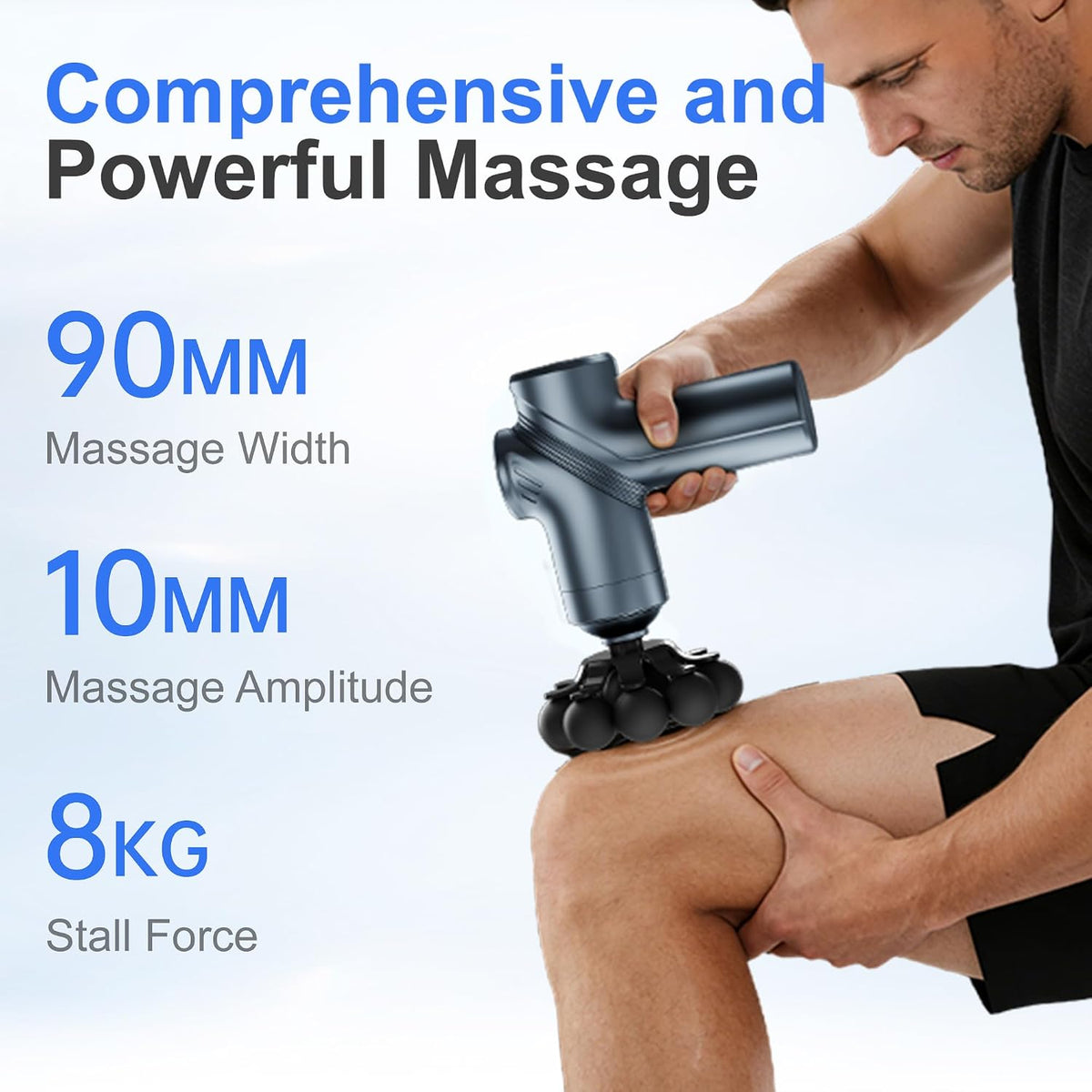 Mini Massage Gun | 6 Speeds, 9 Attachments, Wide-Area Massage Head