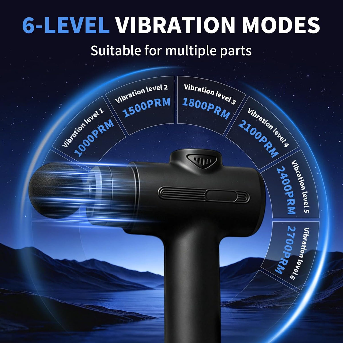 Massage Gun Deep Tissue | 6 Speeds, 8 Heads, Quiet Brushless Percussion Massager