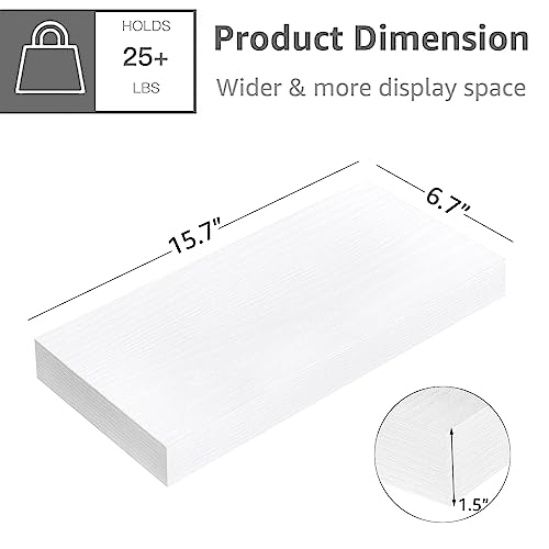 Set of 4 Floating Wall Shelves – 15.7" with Hidden Brackets