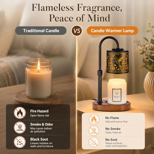 Candle Warmer Lamp | Adjustable Height Dimmable Wax Warmer, Gift for Mom