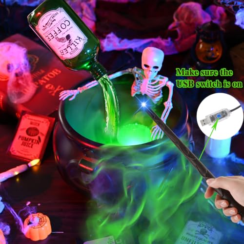 Halloween Witch Cauldron with Fog | LED Mist Maker Indoor Decoration Kit