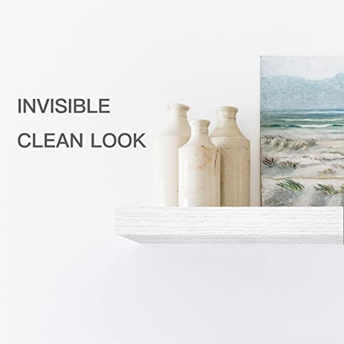 Set of 4 Floating Wall Shelves – 15.7" with Hidden Brackets