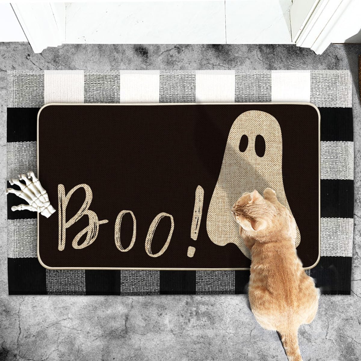 Ghost Boo Doormat – 17x29 Inch Halloween Entryway Mat