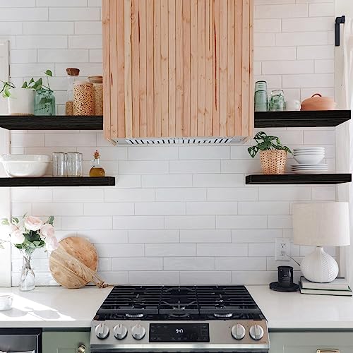 Set of 4 Floating Wall Shelves – 15.7" with Hidden Brackets
