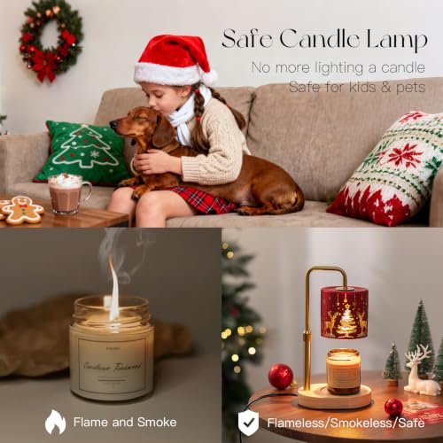 Christmas Candle Warmer Lamp with Timer & Dimmer – Flameless Wax Melt Warmer