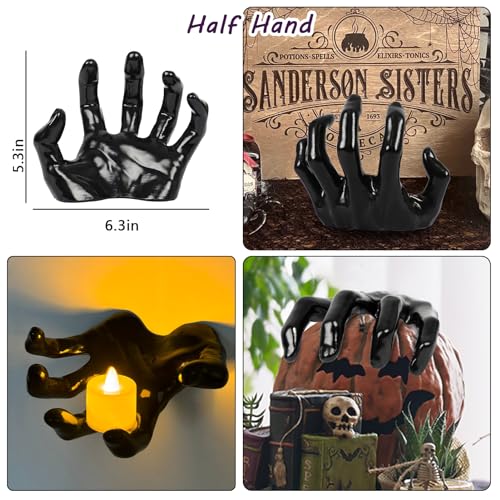 Creepy Hands with Candles Wall Decor – 3-Piece Halloween Set