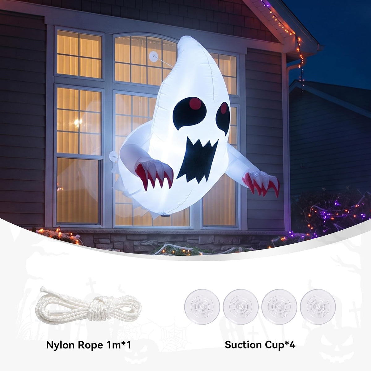 Inflatable Window Ghost | LED Glow Halloween Decoration