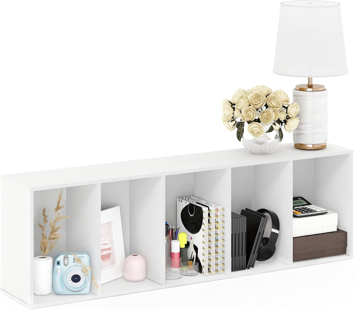 52" Tall 5 Tier Narrow Bookshelf – Closed Back Bookcase