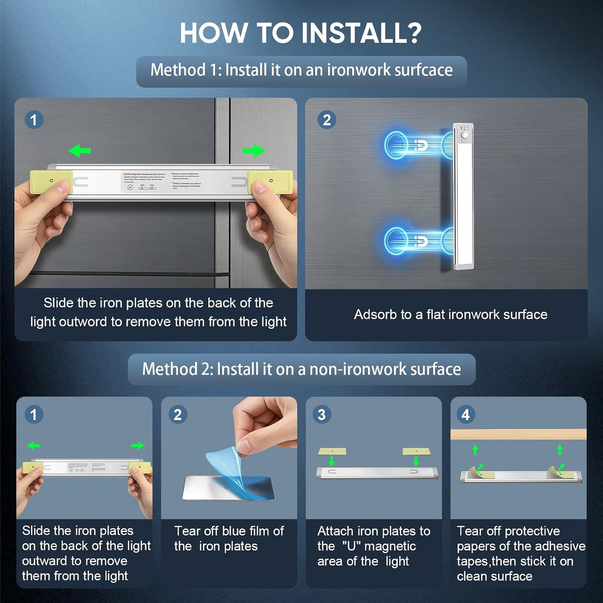 Motion Sensor Under Cabinet Light | Rechargeable Dimmable LED Closet Light