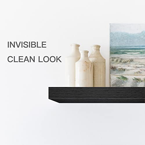 Set of 4 Floating Wall Shelves – 15.7" with Hidden Brackets