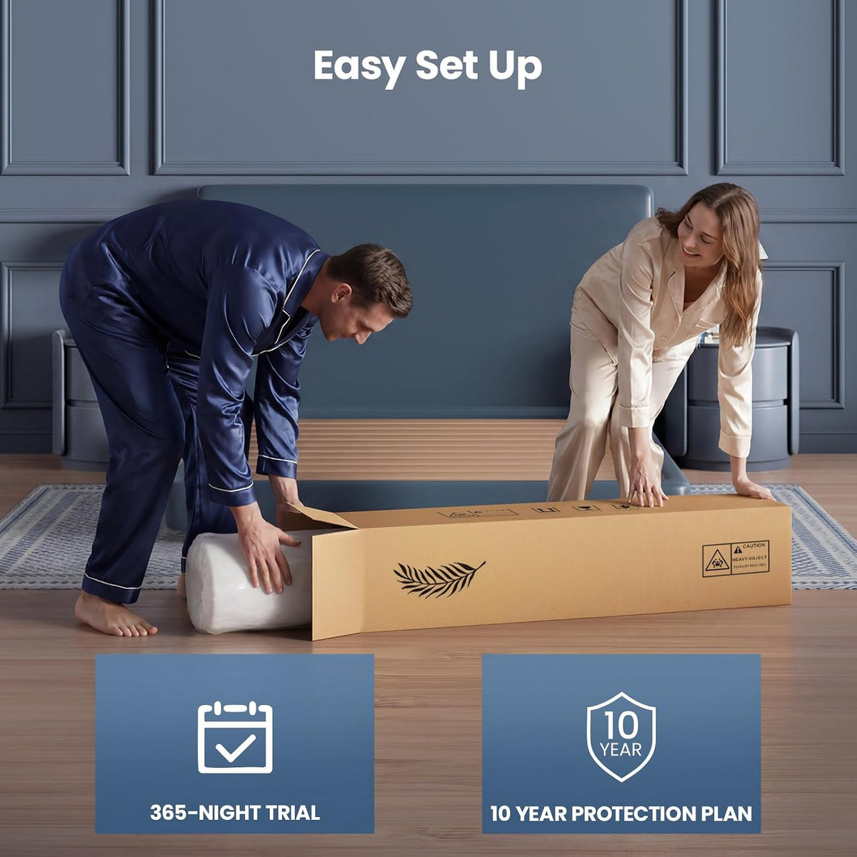 12 Inch Queen Hybrid Mattress – Zoned Support, Cooling Gel Foam, Fiberglass-Free