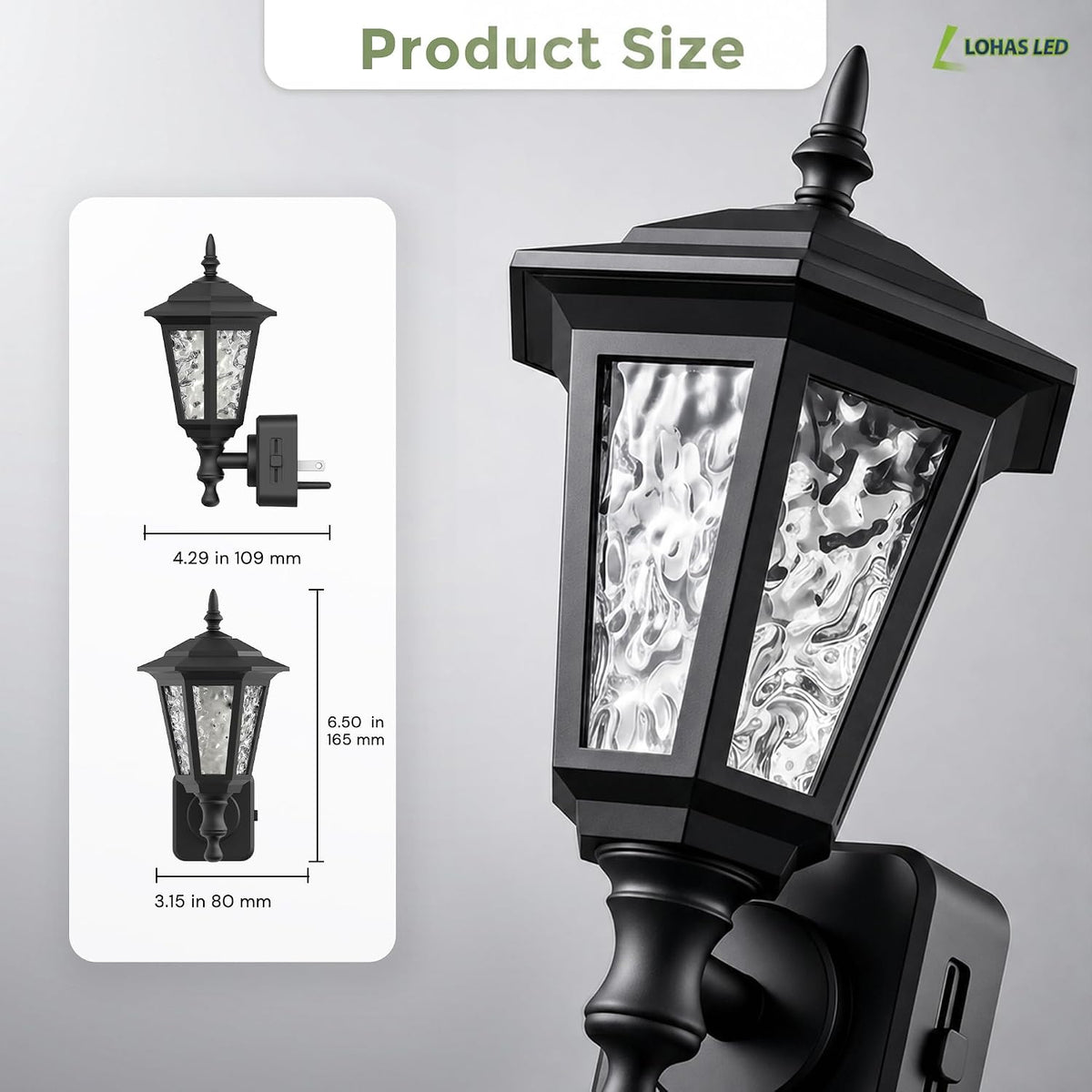 Plug In Wall Sconce Night Light | Dimmable Sensor Light for Hallway & Bedroom