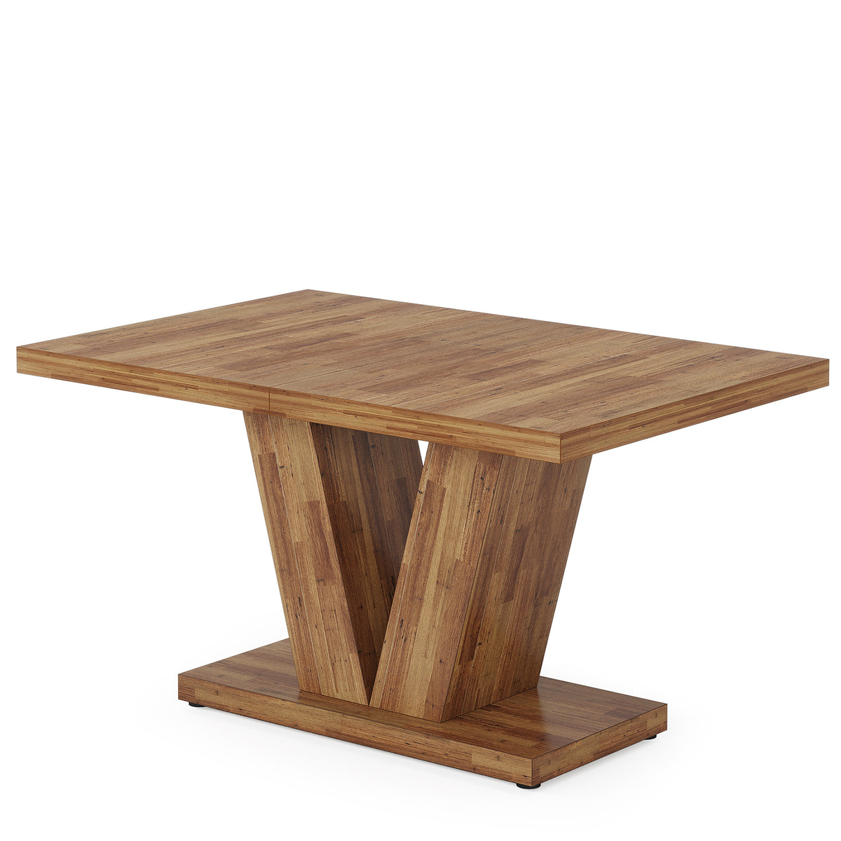 47 Inch Rustic Farmhouse Dining Table – Seats 4, V-Base