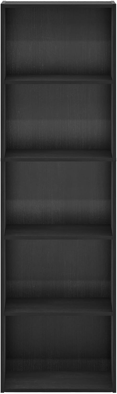 52" Tall 5 Tier Narrow Bookshelf – Closed Back Bookcase