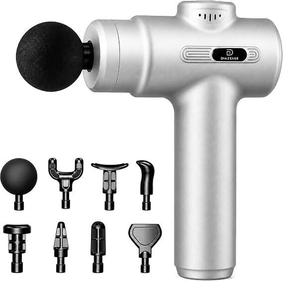 Massage Gun Deep Tissue | 6 Speeds, 8 Heads, Quiet Brushless Percussion Massager