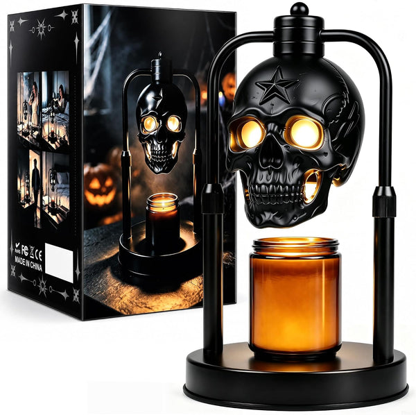 Black skull candle warmer lamp with timer and dimmer