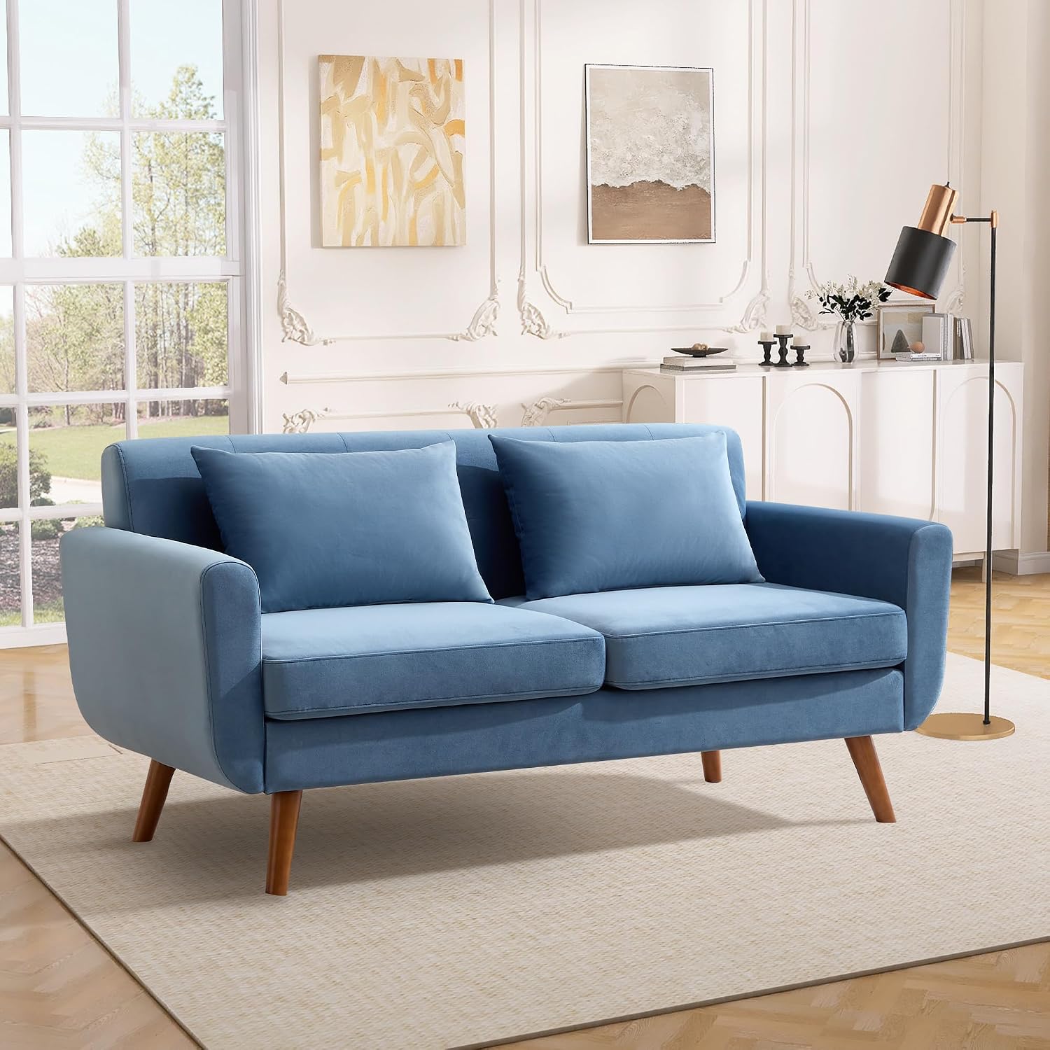 Small Loveseat Sofa for Living Room | 2-Seater Tufted Couch for Apartments