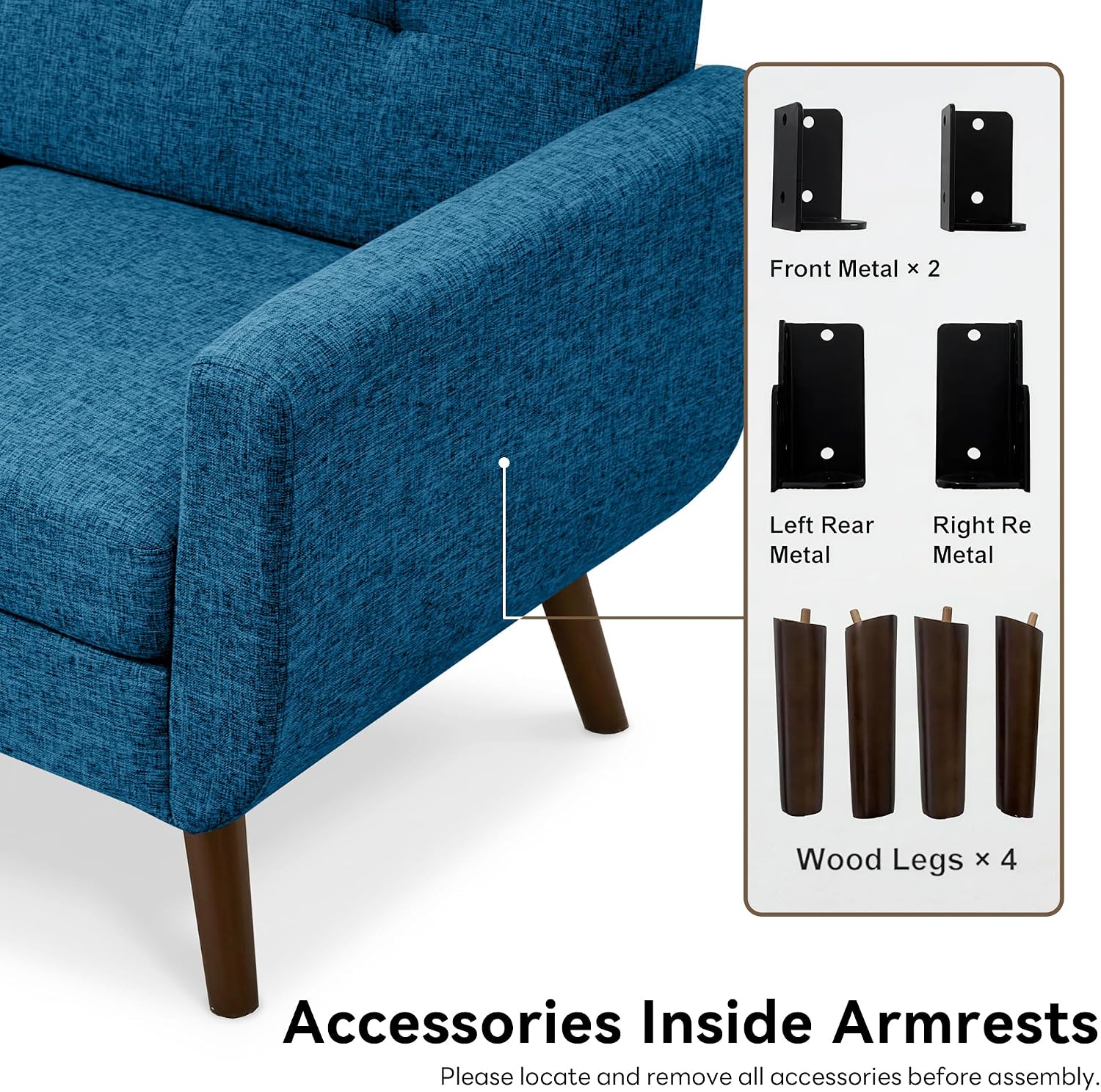 Small Loveseat Sofa for Living Room | 2-Seater Tufted Couch for Apartments