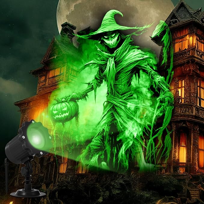 Halloween Projector Light | Outdoor Holographic Window Projector for Decorations
