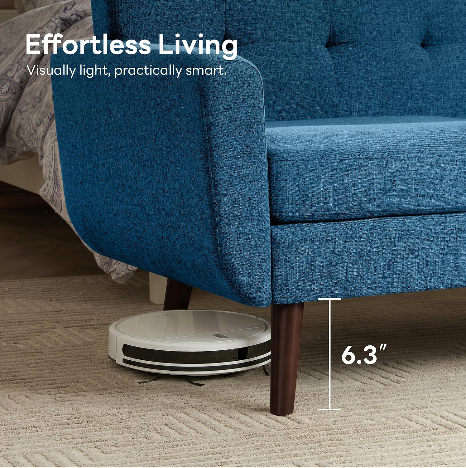 Small Loveseat Sofa for Living Room | 2-Seater Tufted Couch for Apartments