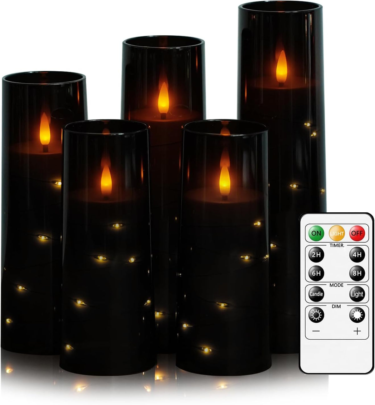 Flameless LED Candles Set of 5 | Flickering Battery Candles with Timer