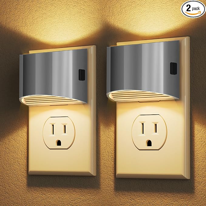 Plug In Night Light with Sensor | Dimmable LED Night Light for Bedroom & Hallway