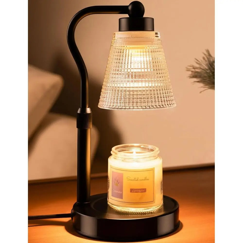 Height adjustable candle warmer lamp with timer