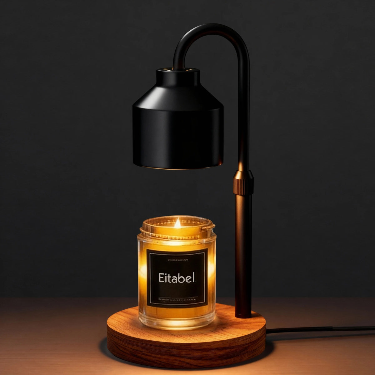 Electric candle warmer lamp with timer and iron body