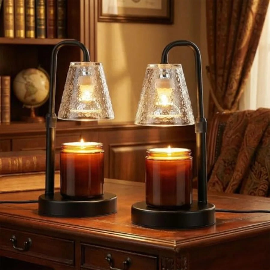 Candle Warmer Lamp 2 Pack | Dimmable Adjustable Height with Timer