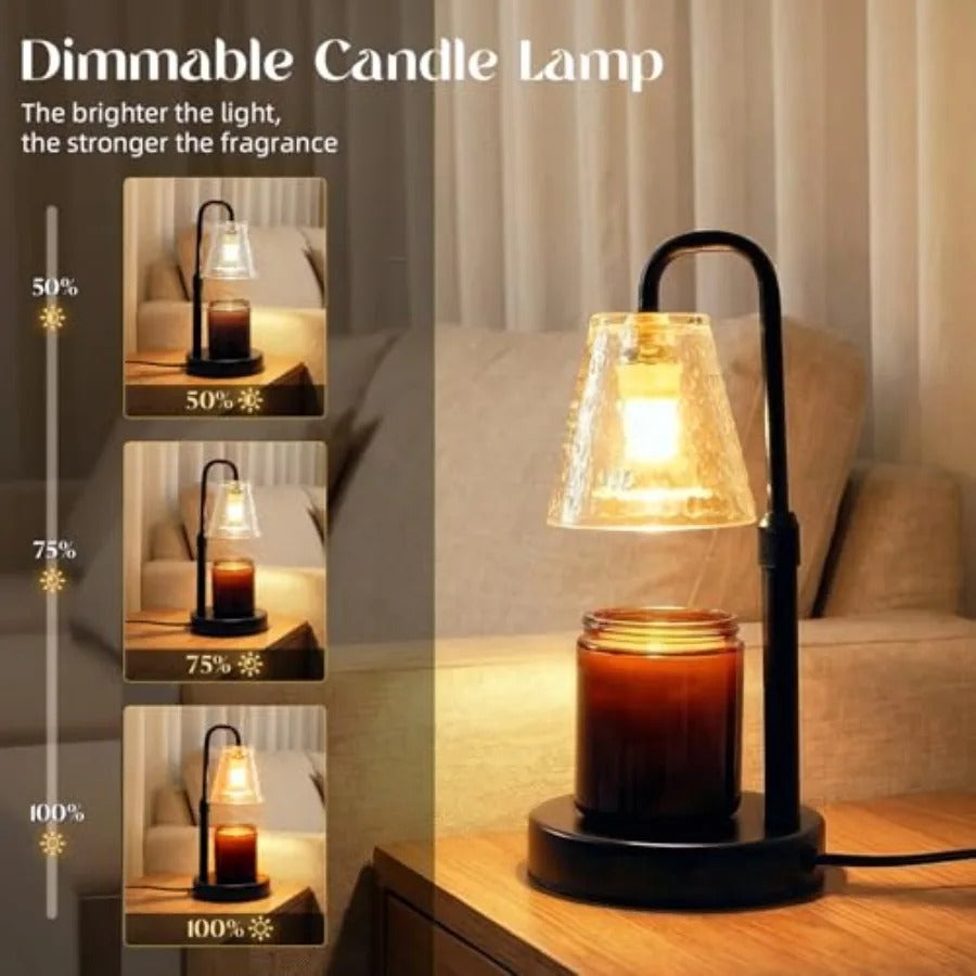 Candle Warmer Lamp 2 Pack | Dimmable Adjustable Height with Timer