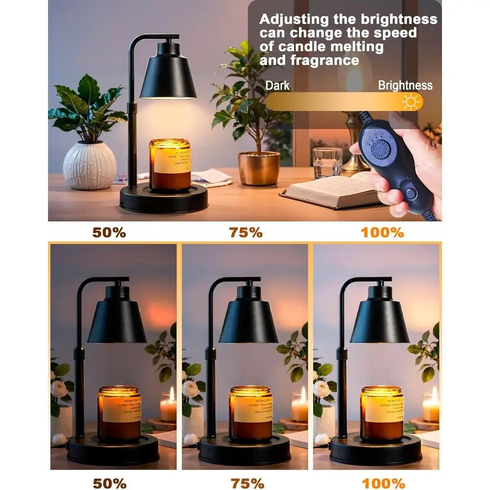 Candle Warmer Lamp with Timer | 2 Bulbs Included, Adjustable Height & Brightness