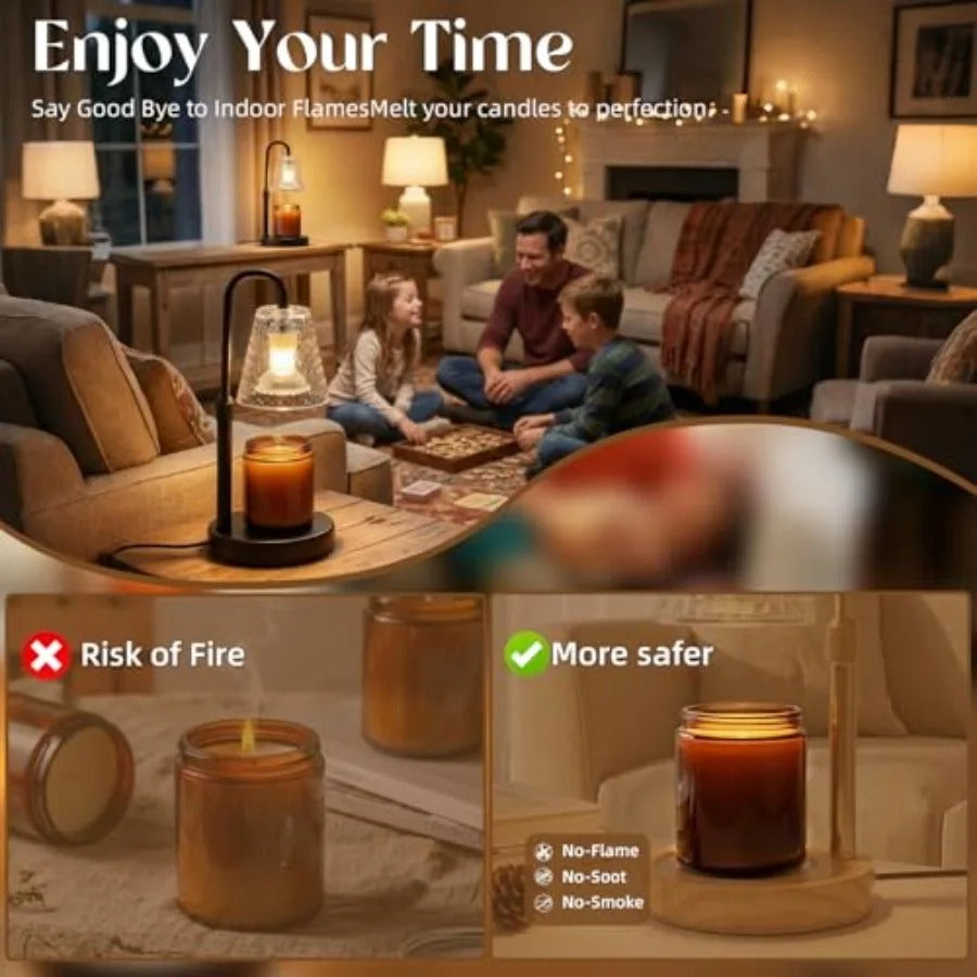 Candle Warmer Lamp 2 Pack | Dimmable Adjustable Height with Timer