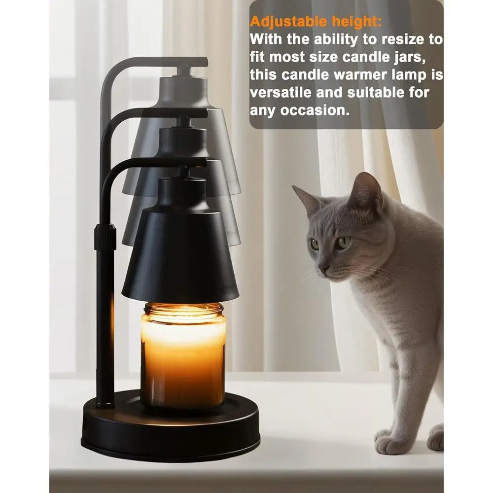 Candle Warmer Lamp with Timer | 2 Bulbs Included, Adjustable Height & Brightness