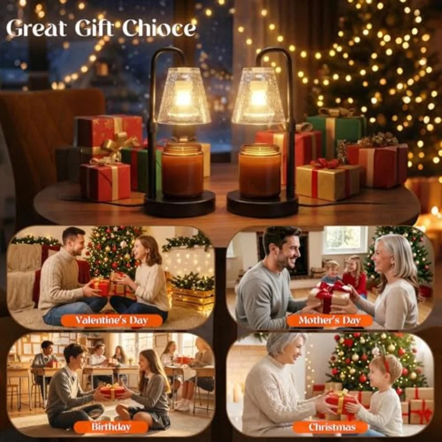 Candle Warmer Lamp 2 Pack | Dimmable Adjustable Height with Timer