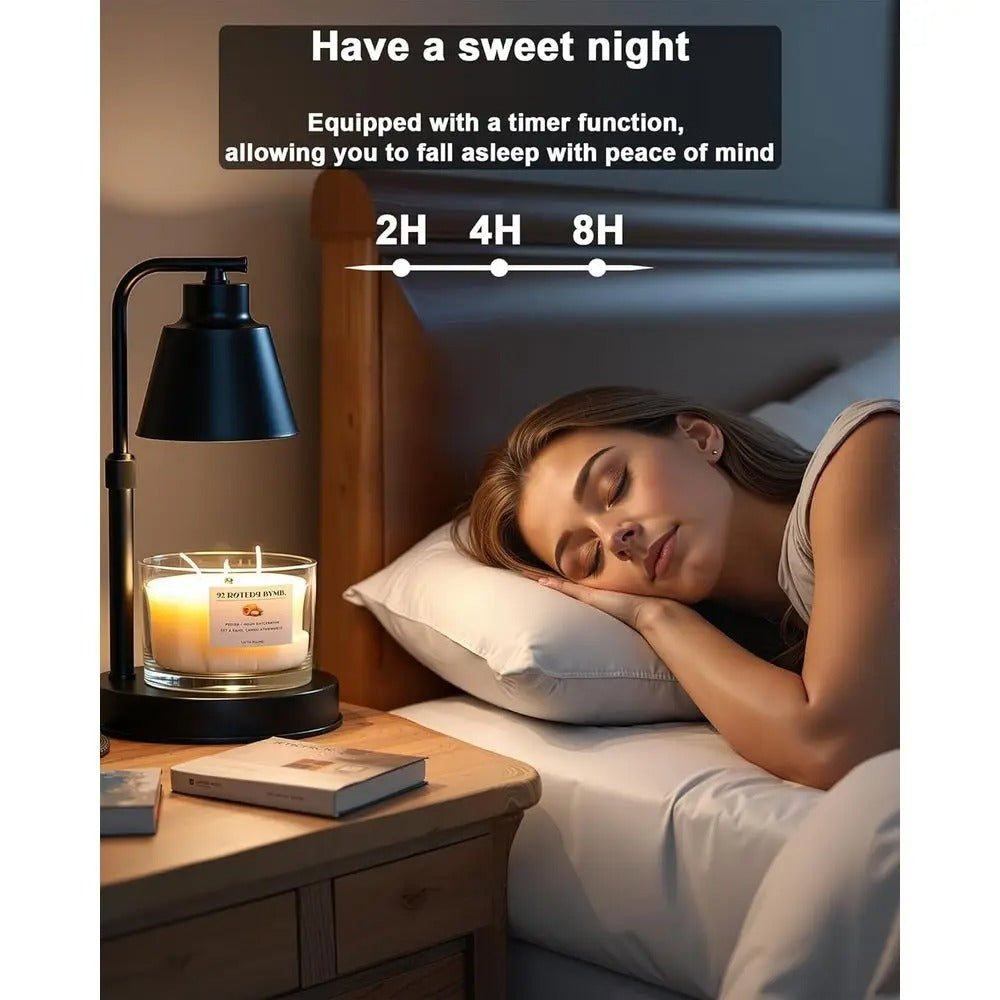 Candle Warmer Lamp with Timer | 2 Bulbs Included, Adjustable Height & Brightness
