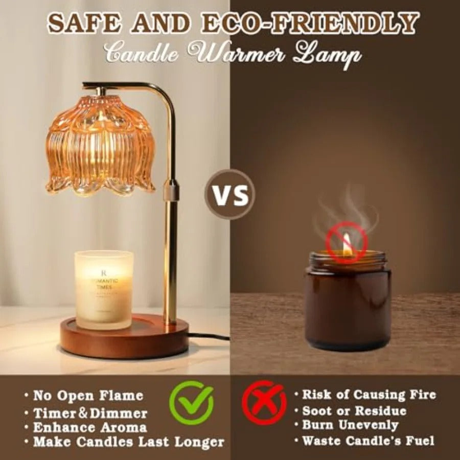 Candle Warmer Lamp with Timer | Height Adjustable, Fits Yankee Candle Jars