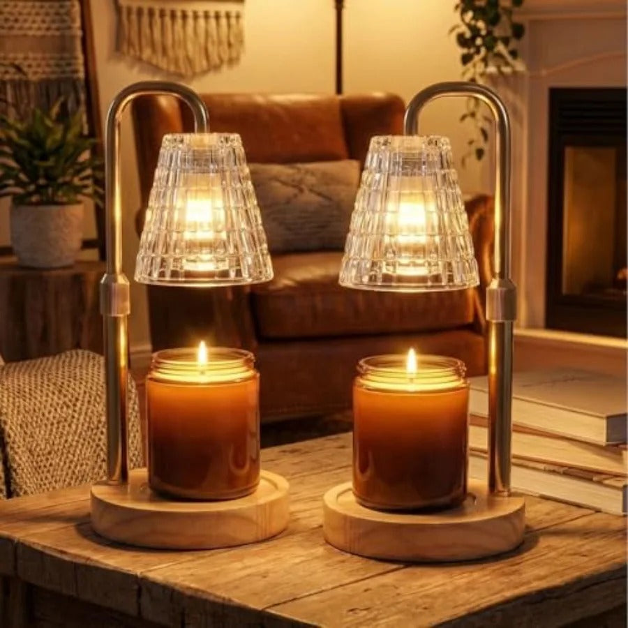 Candle Warmer Lamp 2 Pack | Dimmable Adjustable Height with Timer